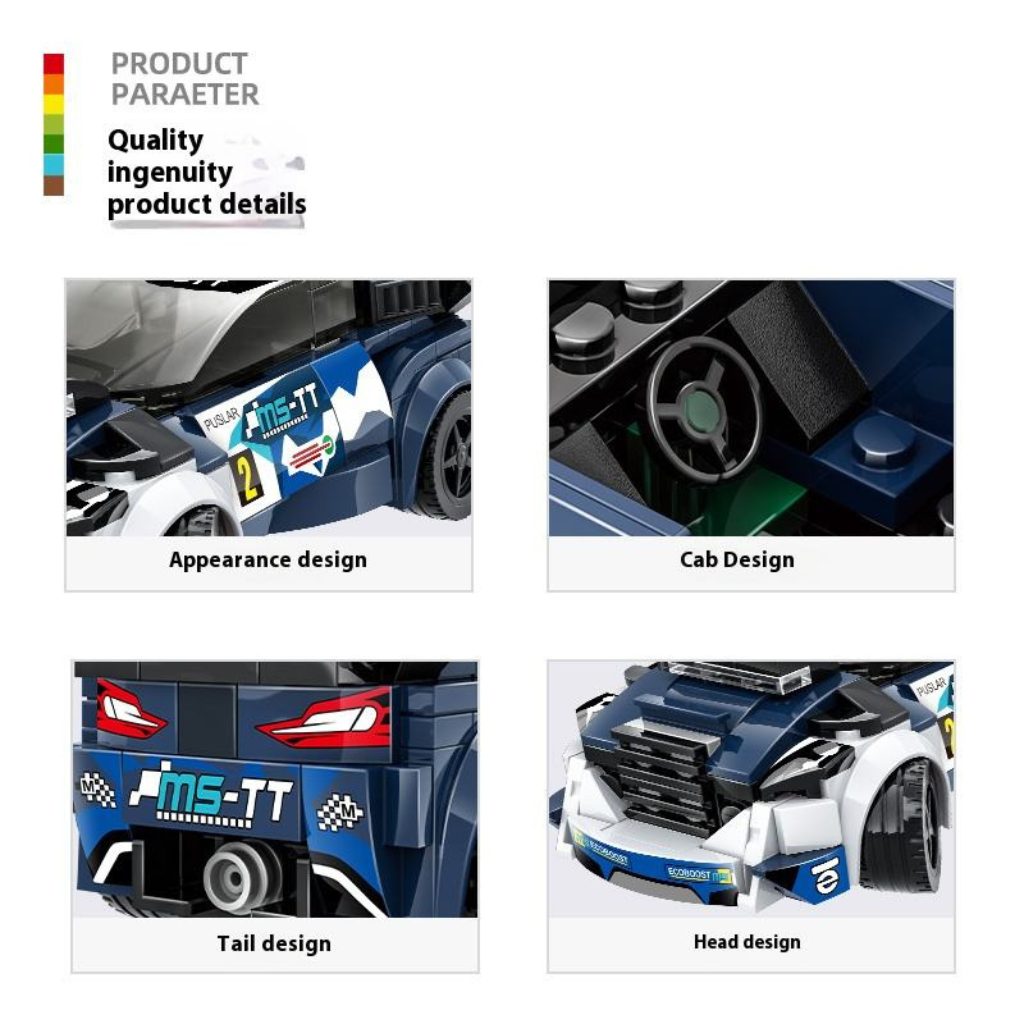 Wange Rally Car Racing Blu 172 Mattoncini Compatibili 5