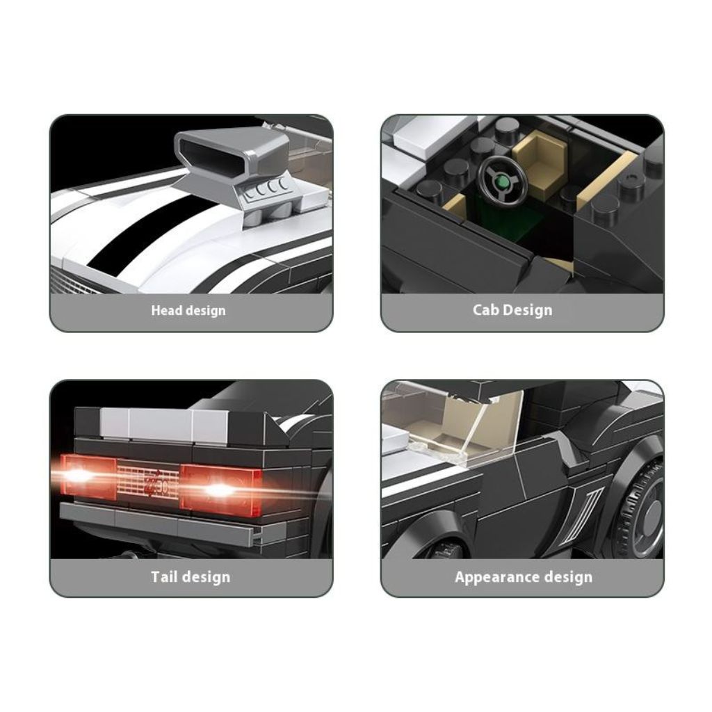Wange Supercar American Muscle Car Modellino Da 187 Mattoncini Compatibili 1