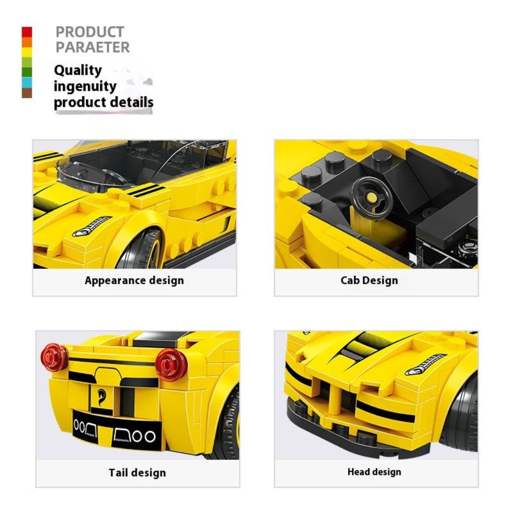 Wange Supercar Ferrari Laferrari Gialla 143 Mattoncini Compatibili 4