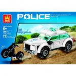 Auto Polizia E Moto Del Colpevole Mattoncini Compatibili Wange