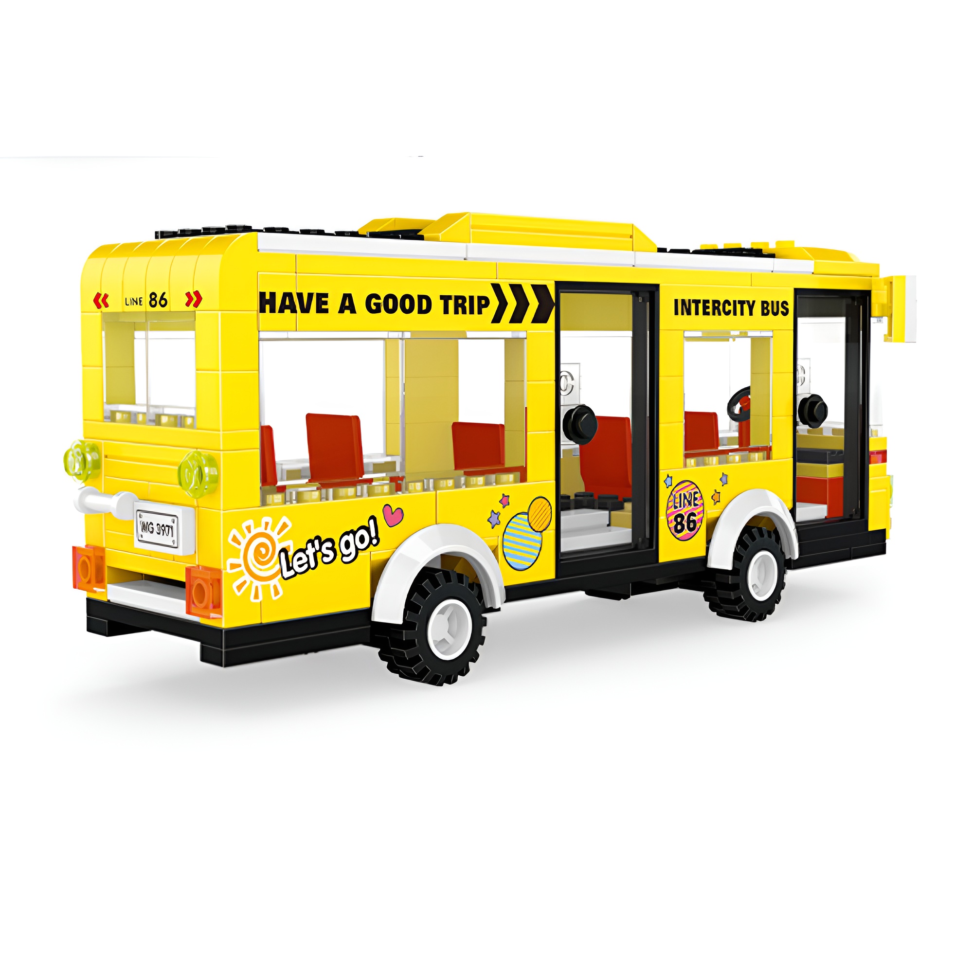 Intercity Bus 231 Pz Wange Set Compatibile Con Mattoncini Di Brand Famosi Retro