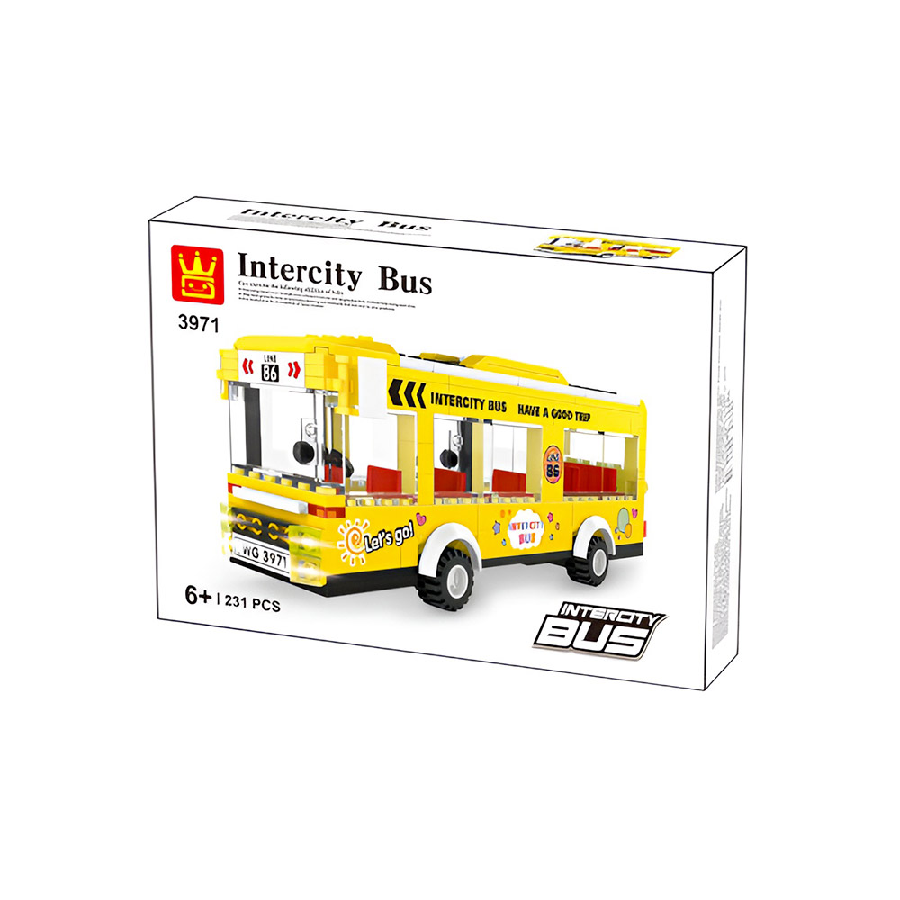Intercity Bus 231 Pz Wange Set Compatibile Con Mattoncini Di Brand Famosi Scatola