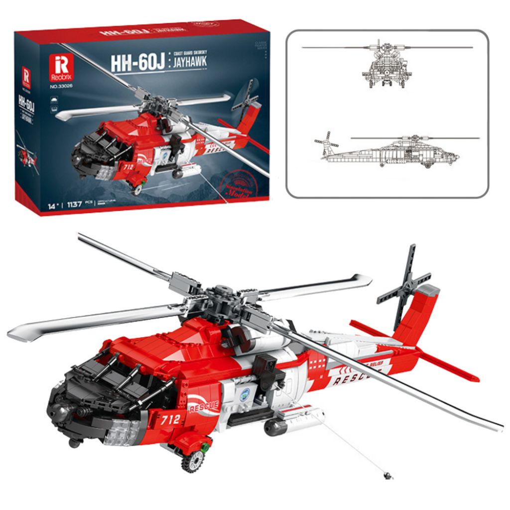 Elicottero Da Soccorso Hh 60j Jayhawk – 1137 Pezzi Compatibili Con Mattoncini Lego