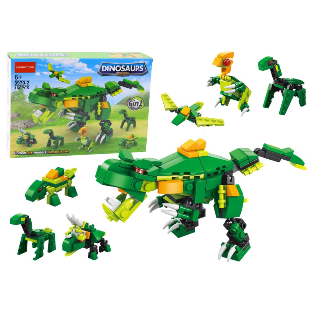 Modellini Dinosauri Da Costruire 6 In 1 160 Pezzi Compatibili Con Mattoncini Famosi