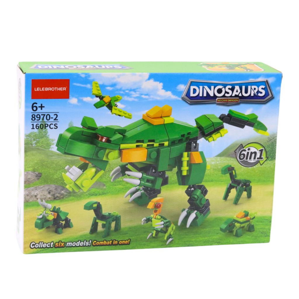 Modellini Dinosauri Da Costruire 6 In 1 Da 160 Pezzi Compatibili Con Mattoncini Vari Marchi