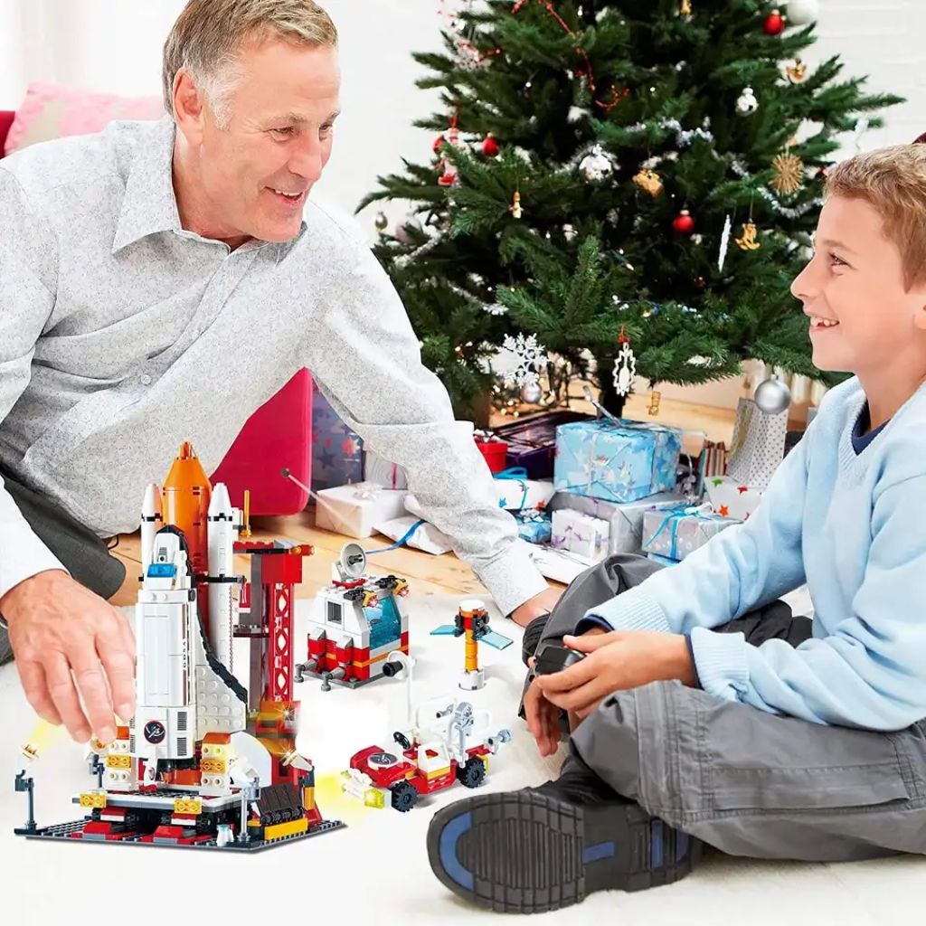 Razzo Spaziale 6 In 1 Con 1000 Mattoncini Per Bambini