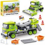 Camion Betoniera E Rullo Compressore Da 369 Mattoncini Compatibili Completo Scatola