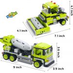 Camion Betoniera E Rullo Compressore Da 369 Mattoncini Compatibili Mezzi Misure