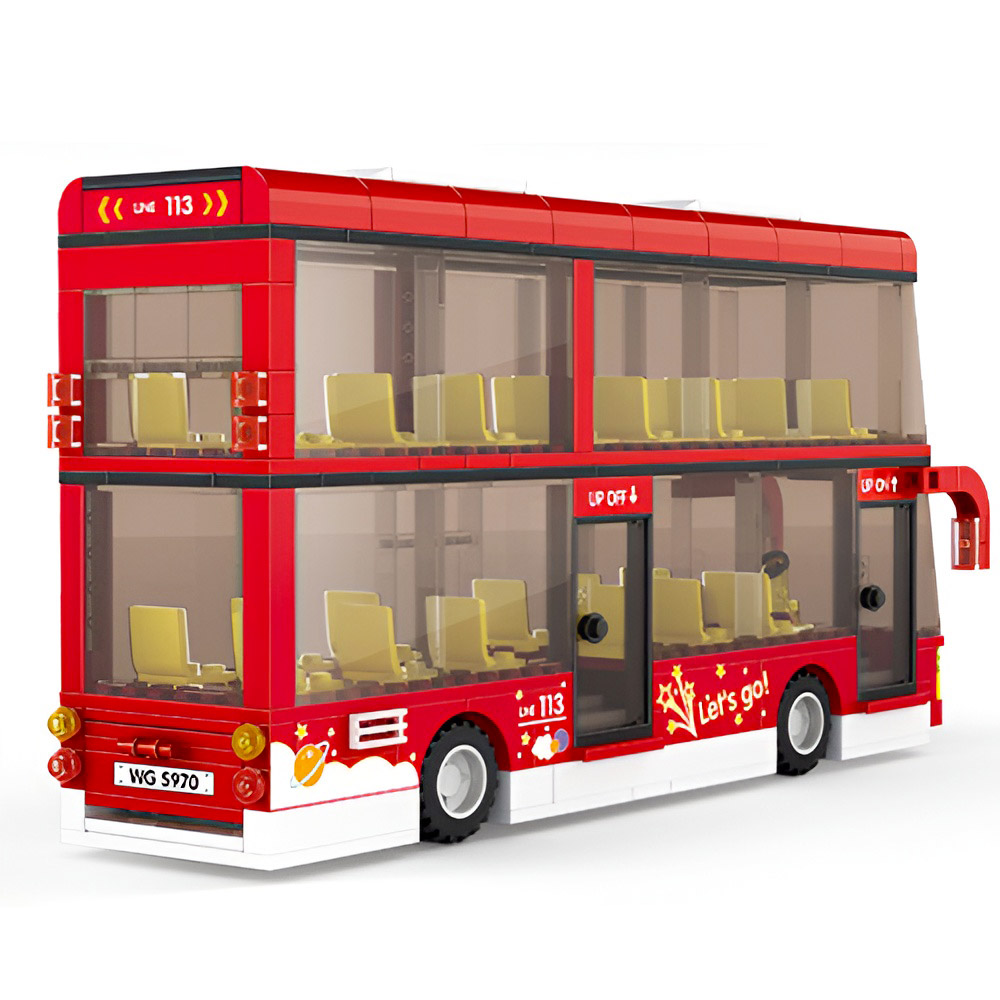 Modellino Autobus Due Piani Wange 5970 436 Mattoncini Compatibili Principali Marche City Retro