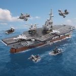 Portaerei Mattoncini Compatibili 562 Pezzi In Mare