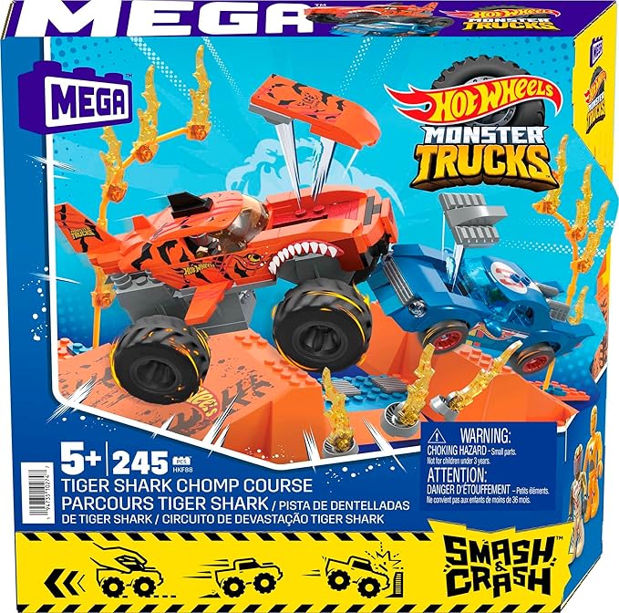 Set Mega Hot Wheels Tiger Shark Mattoncini Scatola