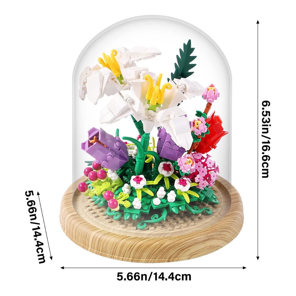Bouquet Di Fiori In Campana Di Vetro Casa Ufficio Negozio