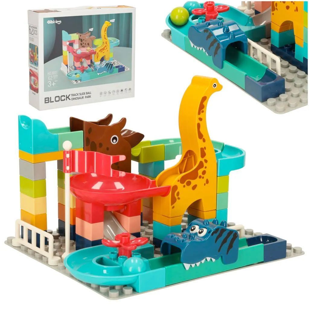 Pista Con Dinosauri E Biglie 62 Mattoncini Compatibili Con Vari Brand