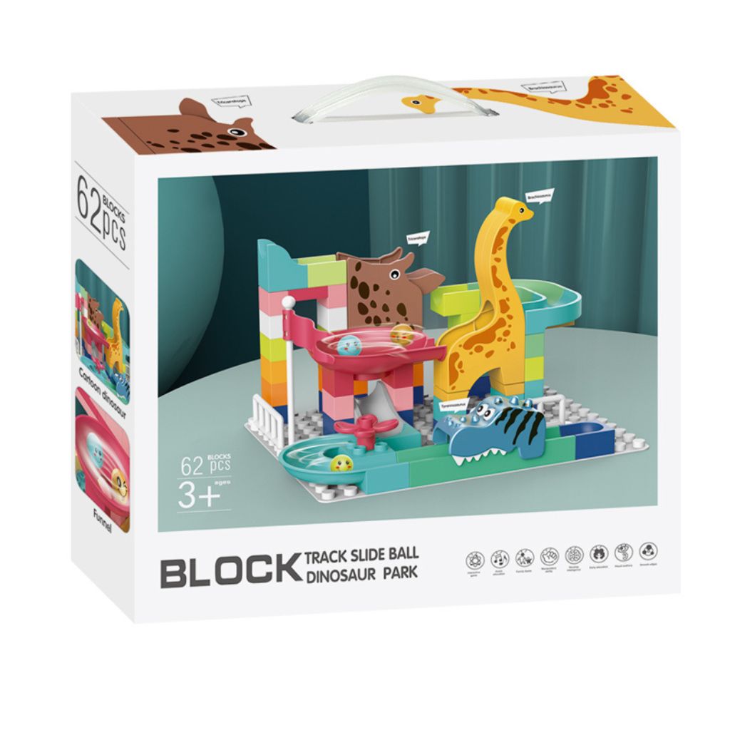Pista Con Dinosauri E Biglie 62 Mattoncini Da Costruire