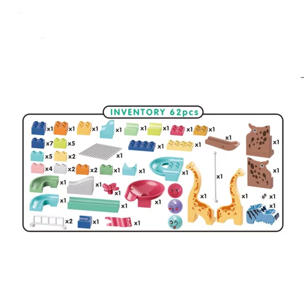 Pista Con Dinosauri E Biglie 62 Mattoncini Per Bambini