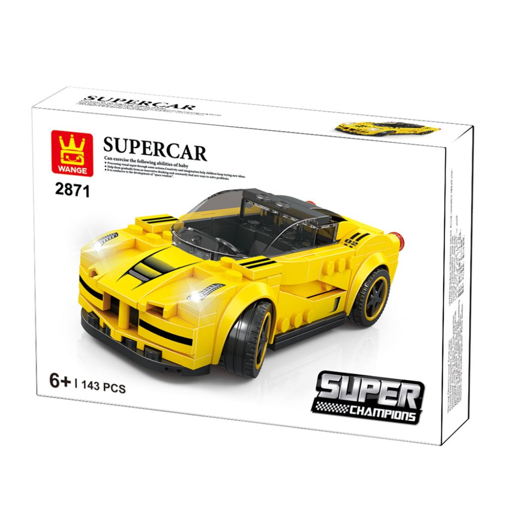 Wange Supercar Ferrari Laferrari Gialla 143 Mattoncini Compatibili