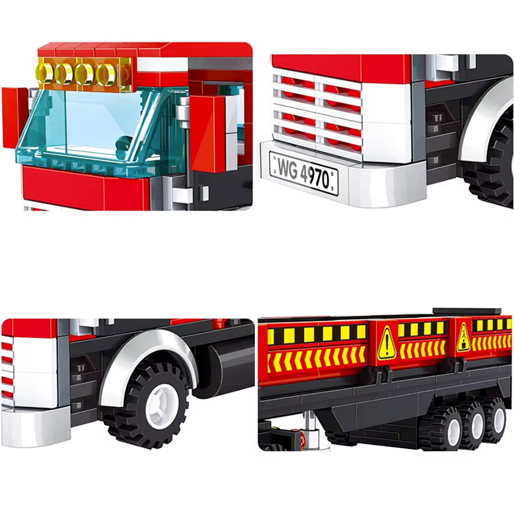 Camion Con Rimorchio Wange 4970 323 Mattoncini Compatibili Principali Marche Dettagli