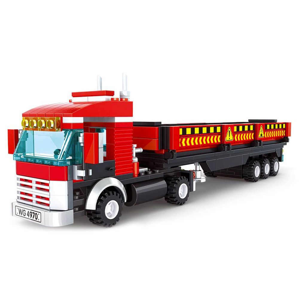 Camion Con Rimorchio Wange 4970 323 Mattoncini Compatibili Principali Marche Fronte