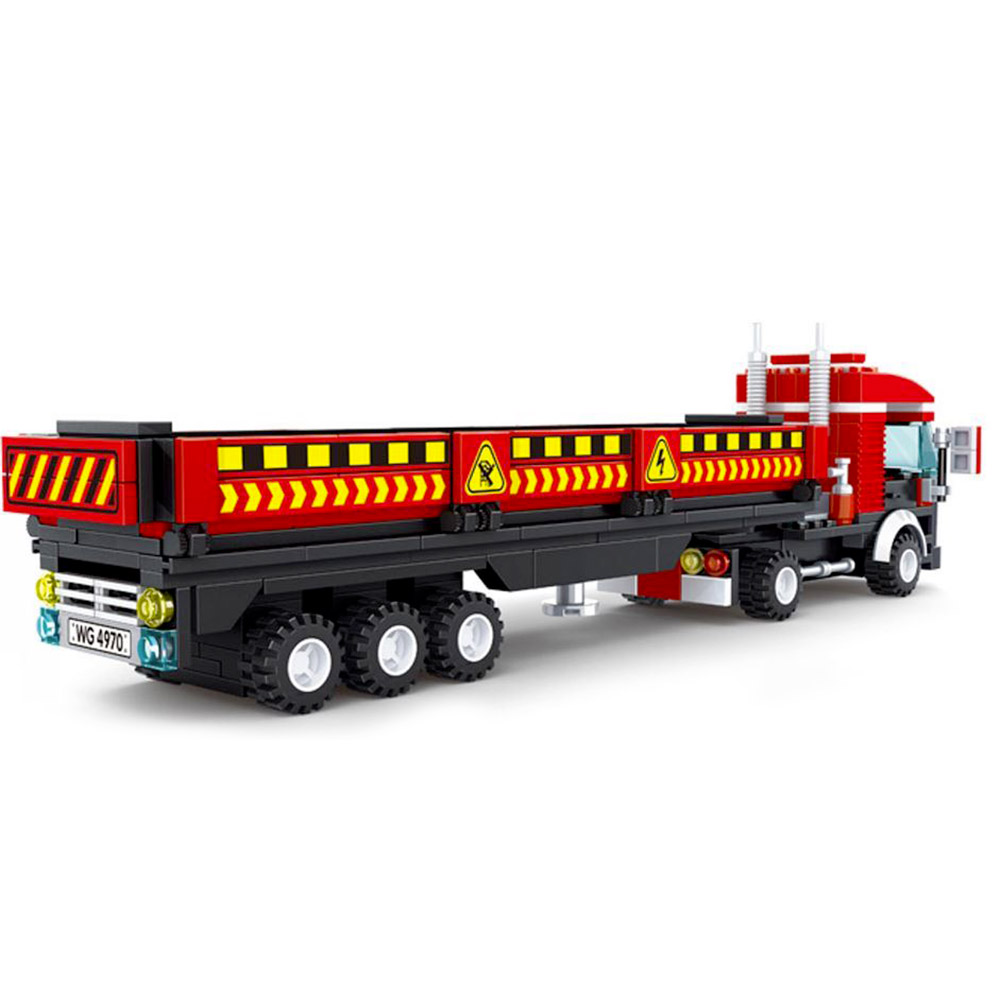 Camion Con Rimorchio Wange 4970 323 Mattoncini Compatibili Principali Marche Retro