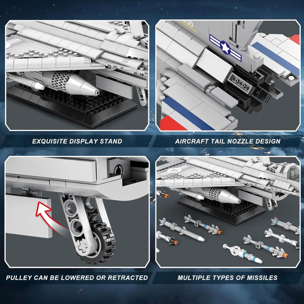 F 16 Fighting Falcon Reobrix 33027 Set Di Costruzione 1427 Mattoncini 3