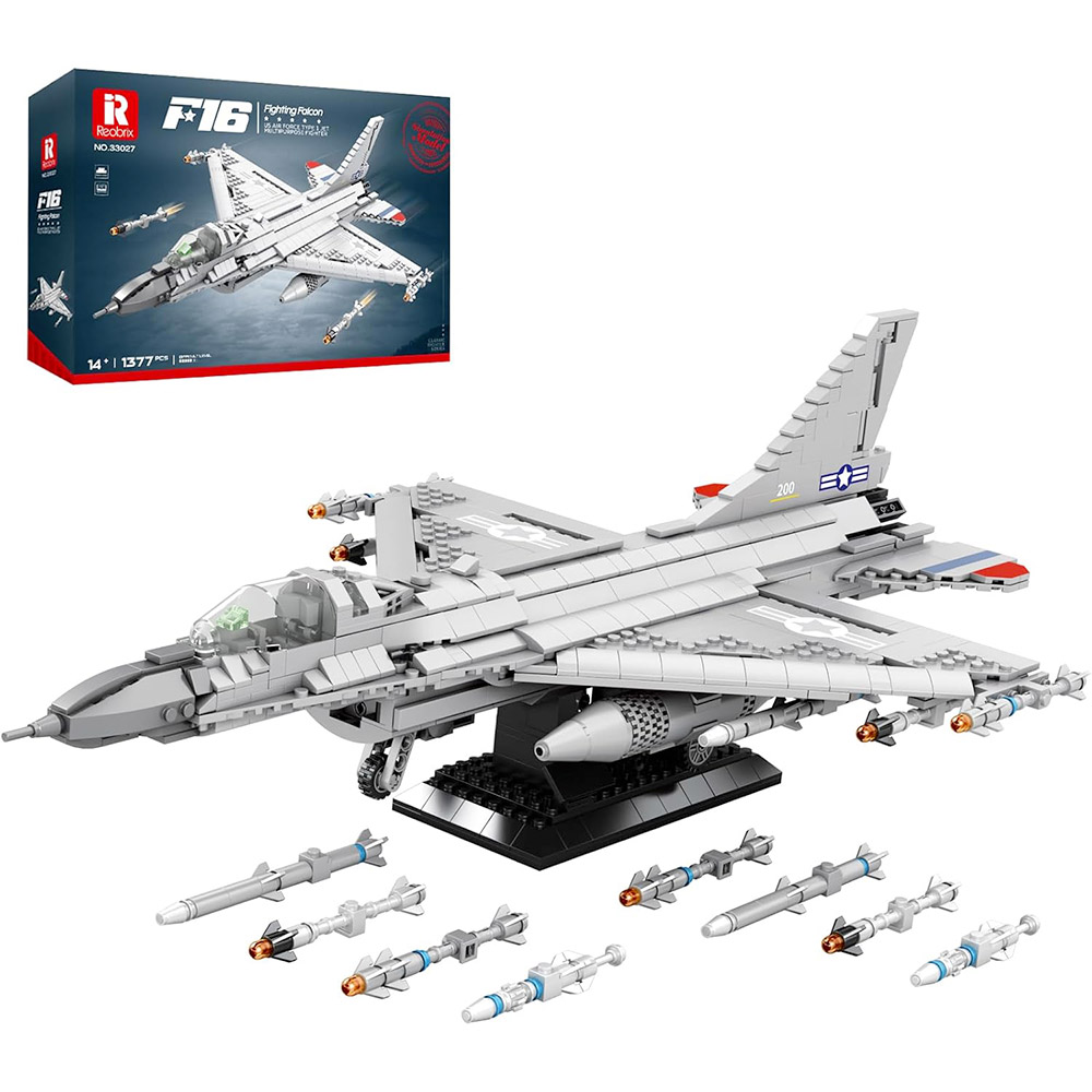 F 16 Fighting Falcon Reobrix 33027 Set Di Costruzione 1427 Mattoncini