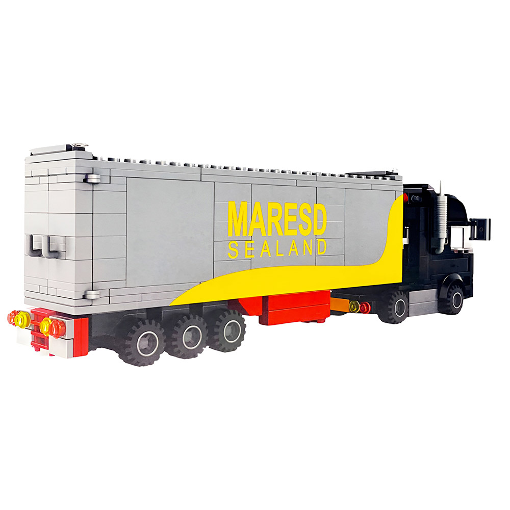 Modellino Camion Container Wange 4971 Set Costruzioni Con 352 Mattoncini Compatibili Principali Marche Retro
