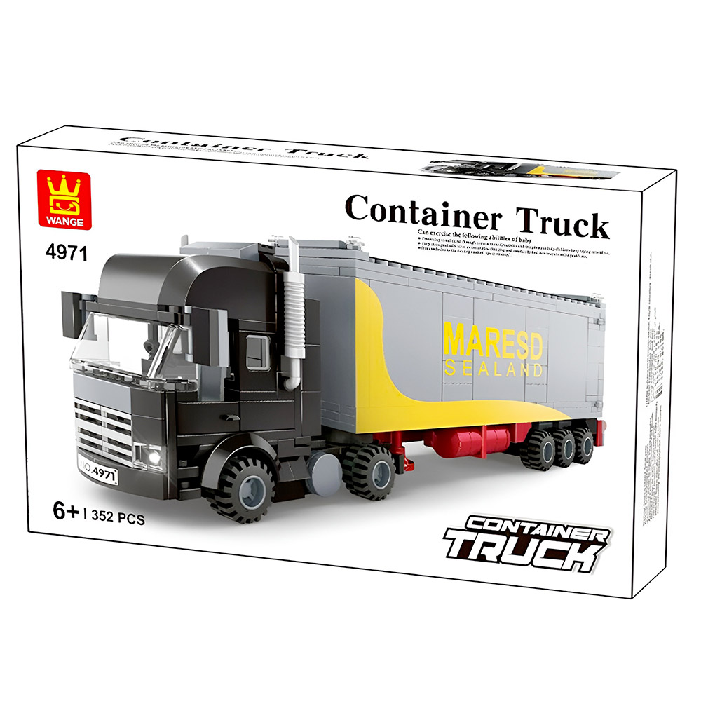 Modellino Camion Container Wange 4971 Set Costruzioni Con 352 Mattoncini Compatibili Principali Marche Scatola