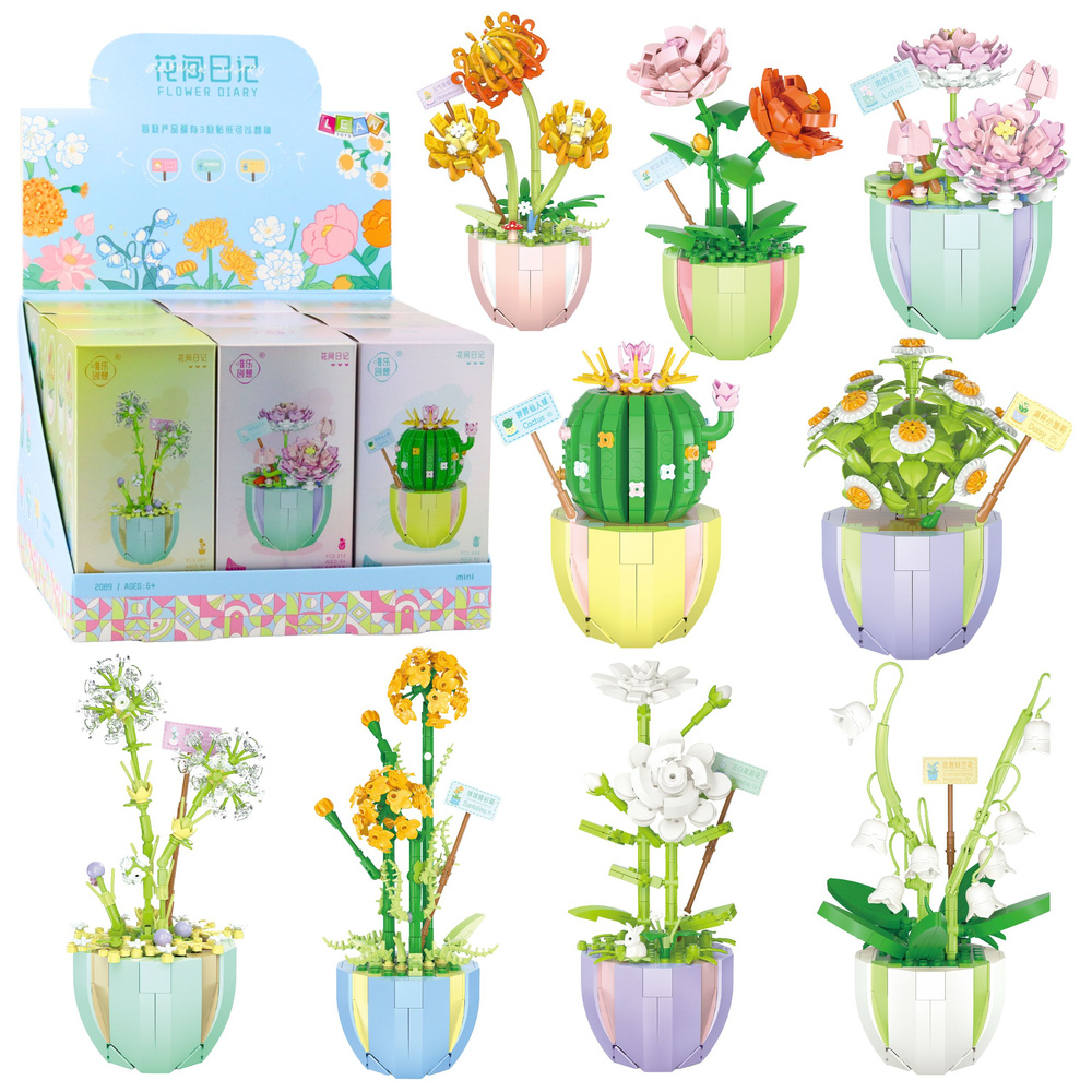 Piantine In Vaso Colorate Set Da 269 444 Pezzi In Mattoncini Compatibili Lego