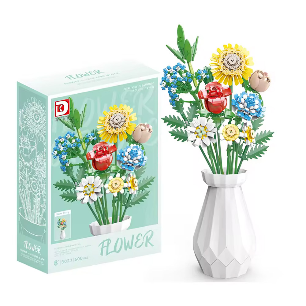 Vaso Fiori Colorato In Mattoncini Compatibili Lego Set Da 618 Pezzi