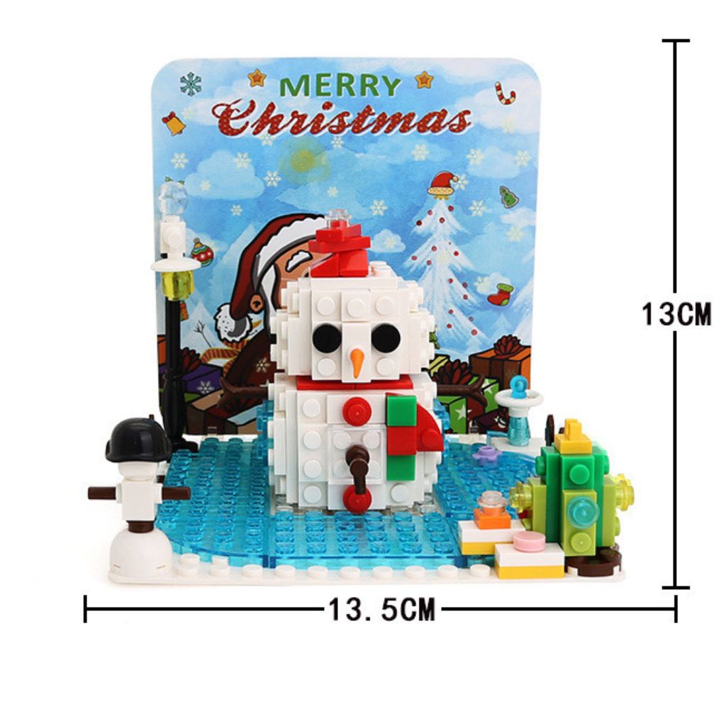 Set Natalizio Pupazzo Di Neve Serie Designer Merry Christmas Wange 168 Mattoncini