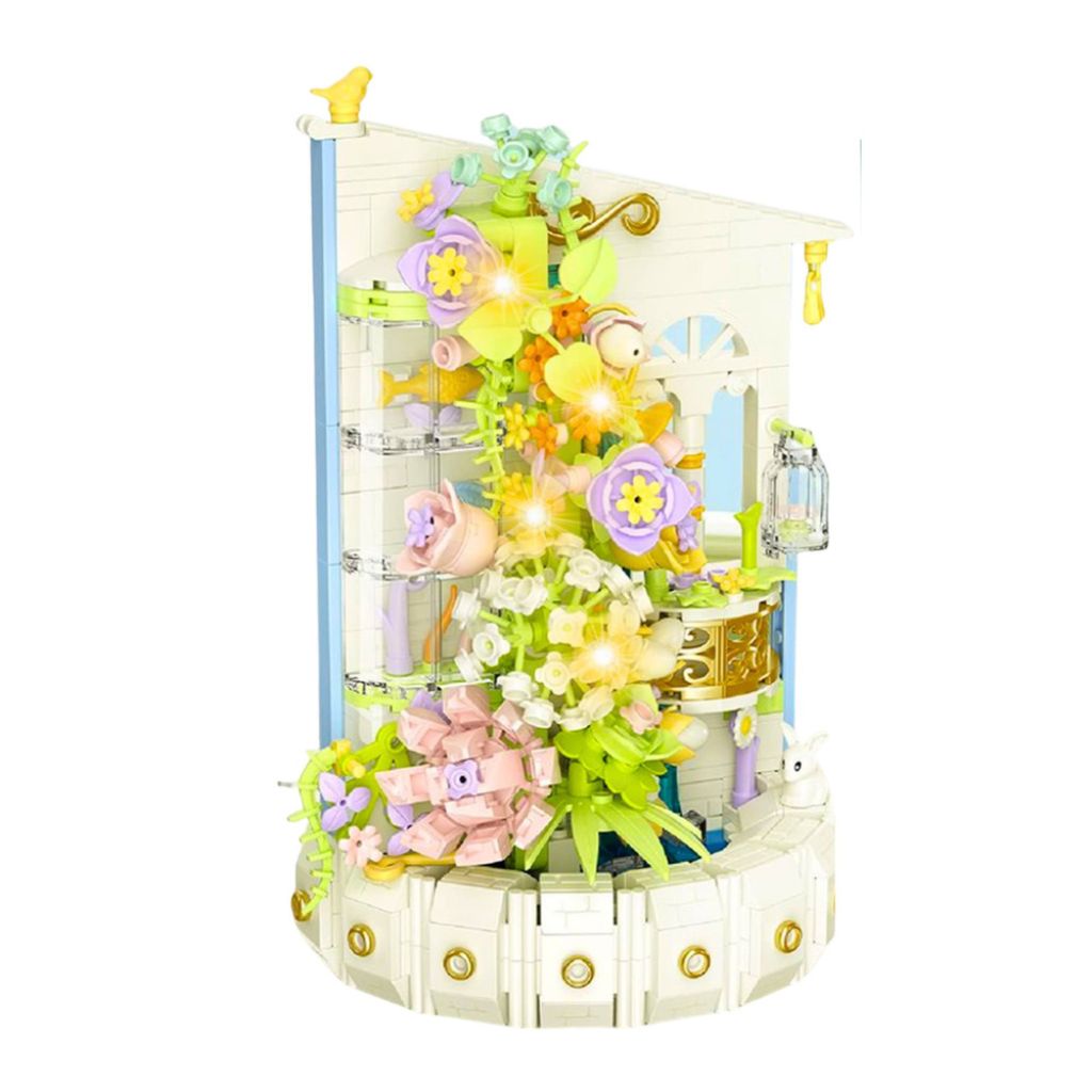 Balcone Fiorito Con Luci Led Set Da Costruzione 632 Mattoncini