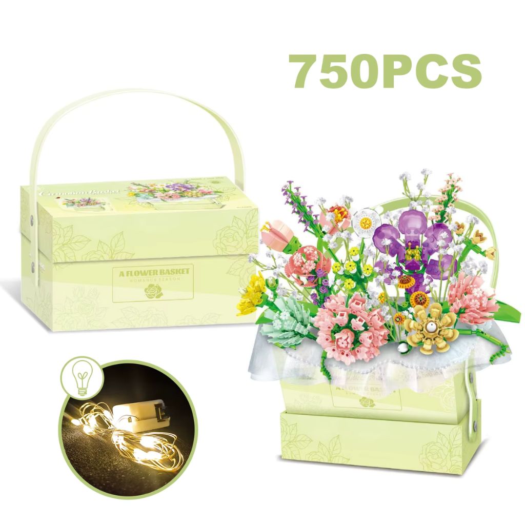 Bouquet Di Fiori In Scatola Verde Con Luci Led Da Costruire