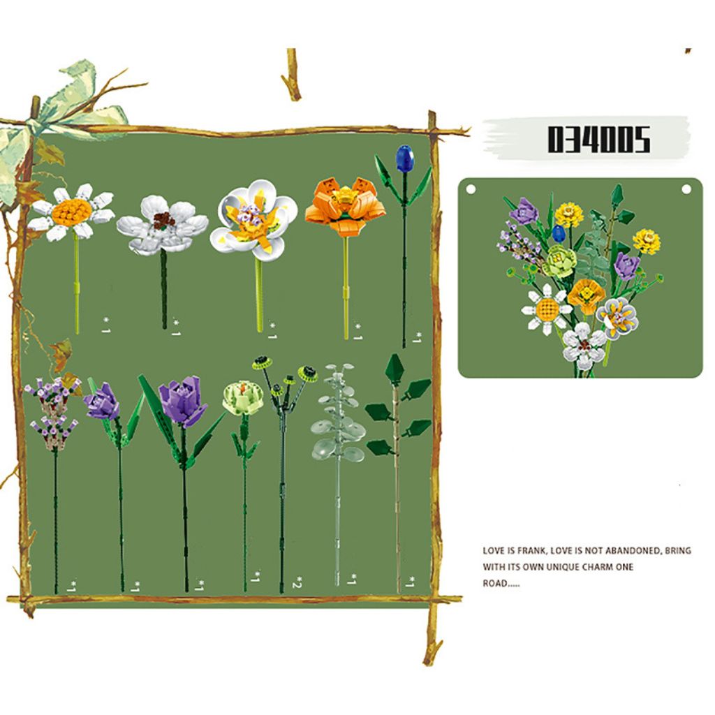 Bouquet Di Fiori Misti Set Di 997 Mattoncini Compatibili Con I Migliori Brand