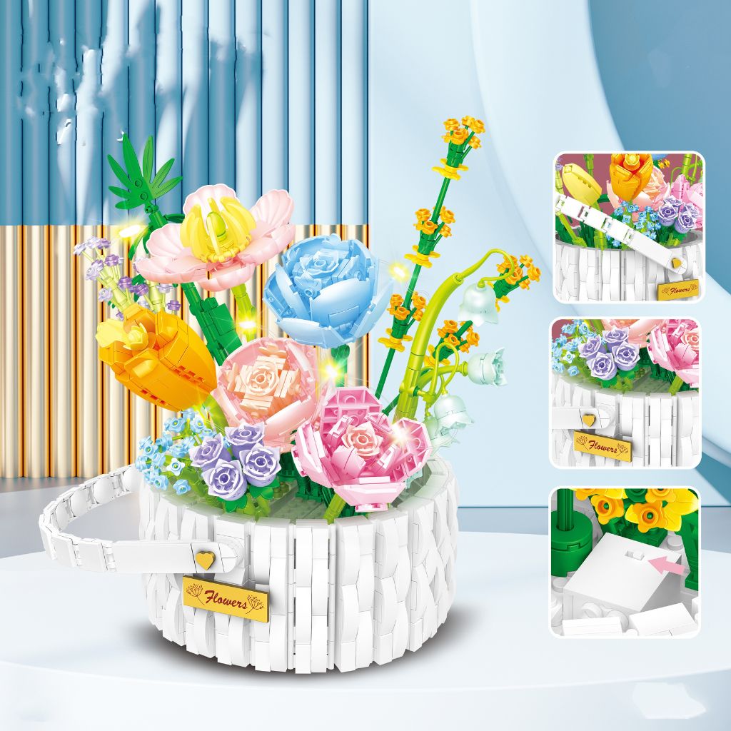 Cesto Di Fiori Con Luci Led Set Da Costruzione 1376 Pezzi