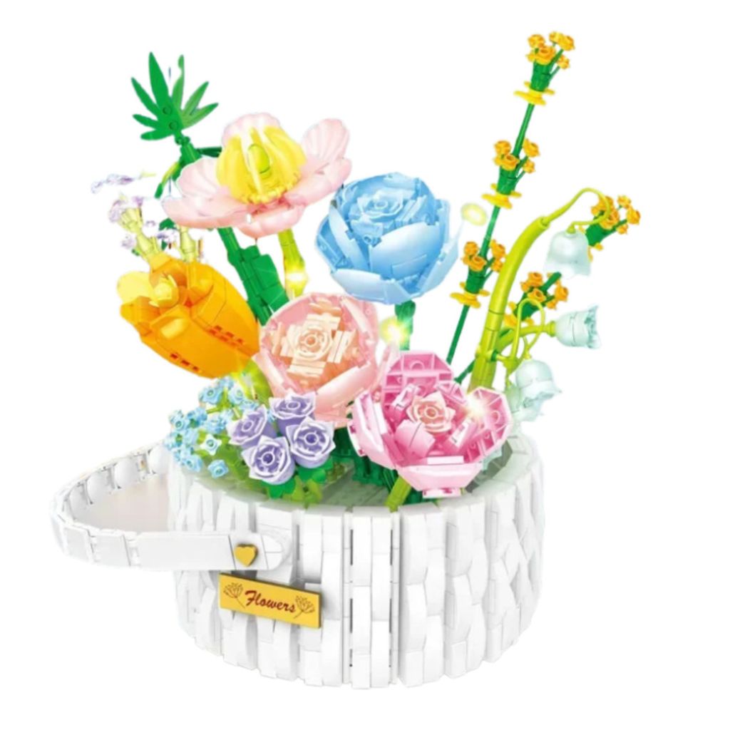 Cesto Di Fiori Con Luci Led Set Da Costruzione Da 1376 Mattoncini