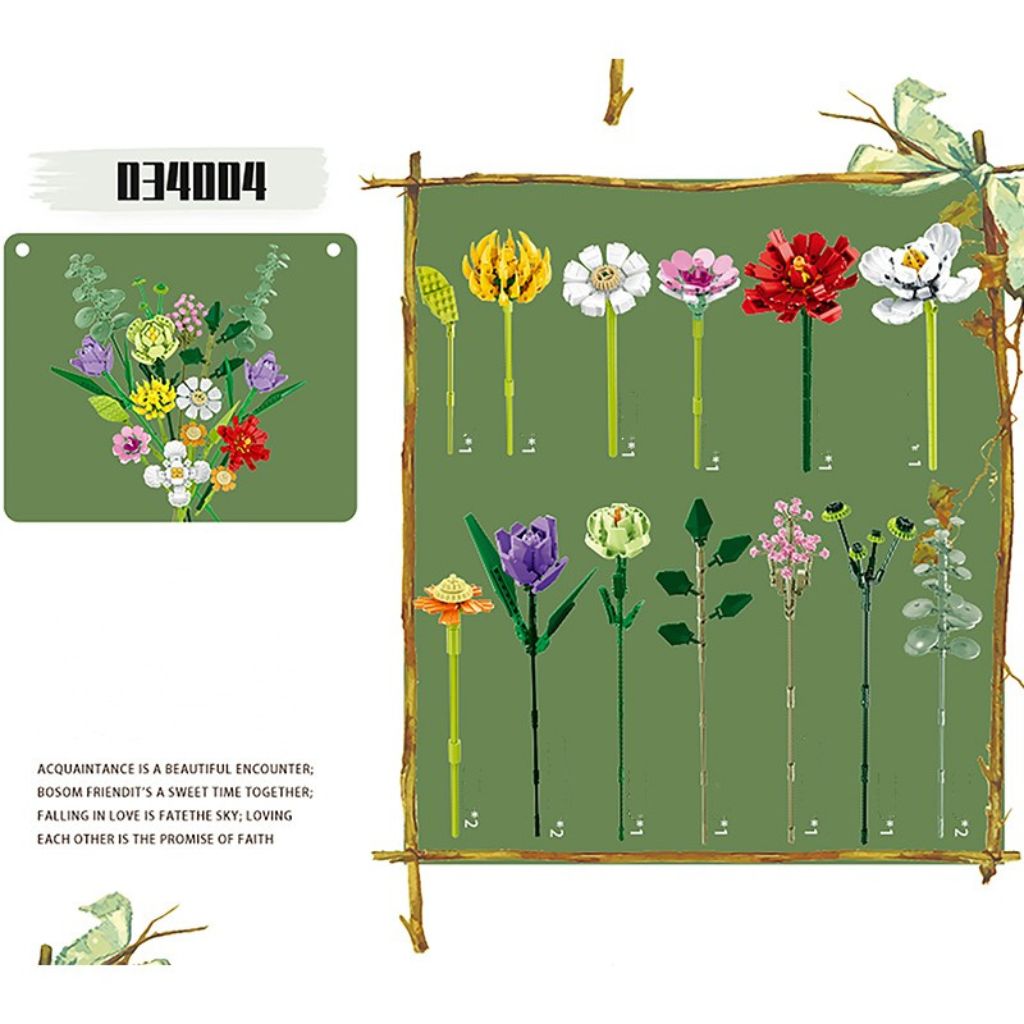 Fascio Di Fiori Misti Set Da 836 Blocchi Di Mattoncini