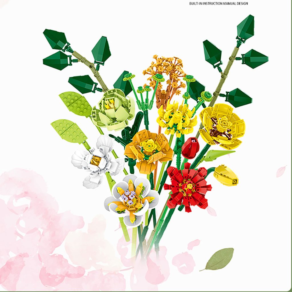 Fiori Da Bouquet Set Da 827 Mattoncini Compatibili