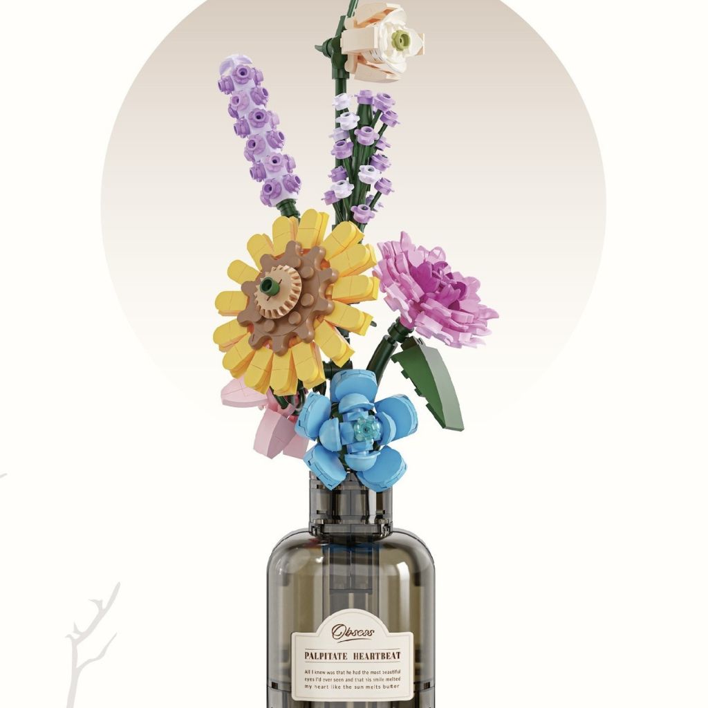 Fiori Estivi In Bottiglia Di Gin Set Da Costruzione 387 Mattoncini