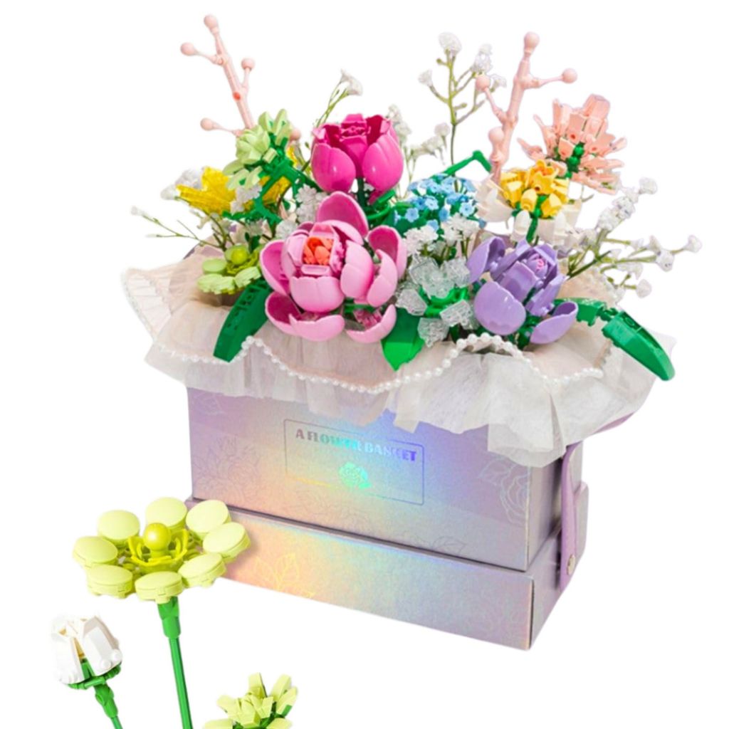 Fiori In Scatola Viola Con Led Set 706 Mattoncini