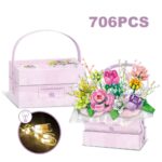 Fiori In Scatola Viola Con Luci Led Set Da 706 Mattoncini