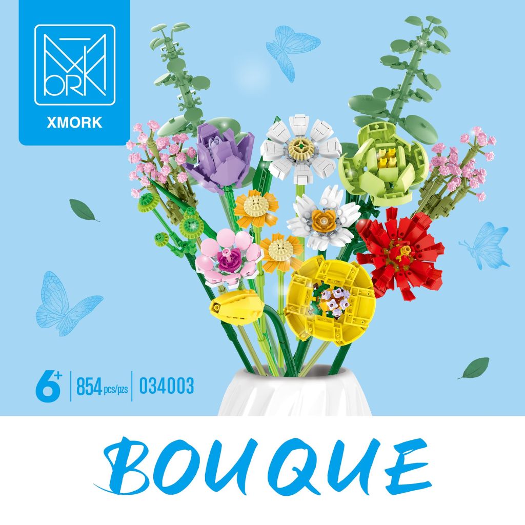 Fiori Misti Da Vaso Set Da 854 Mattoncini Compatibili Con I Migliori Brand