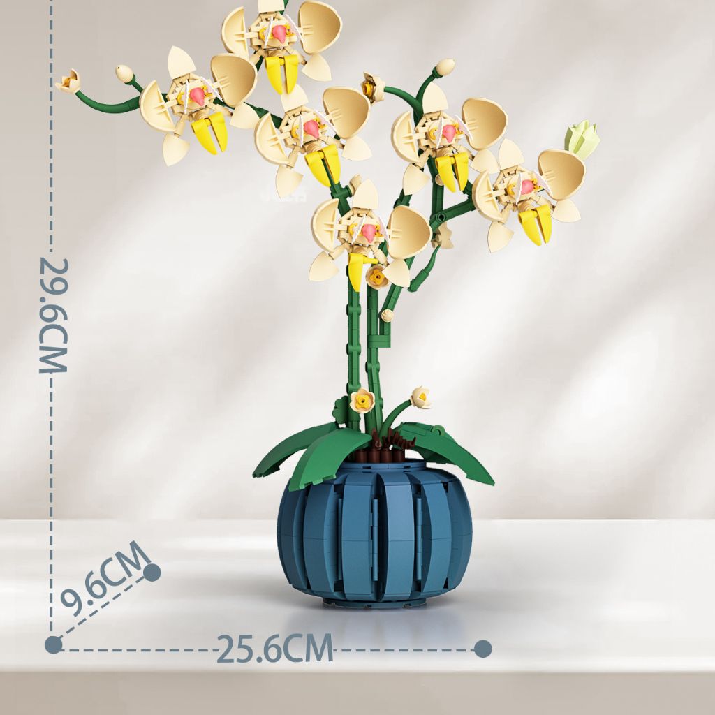 Orchidea Gialla In Vaso Blu – Set Da Costruzione 766 Pezzi