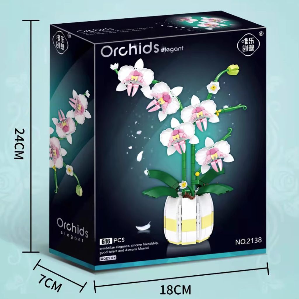 Orchidea In Vaso Set Da Costruzione Con 616 Pezzi