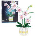 Orchidea In Vaso Bianca E Rosa – Set Da Costruzione Da 616 Mattoncini