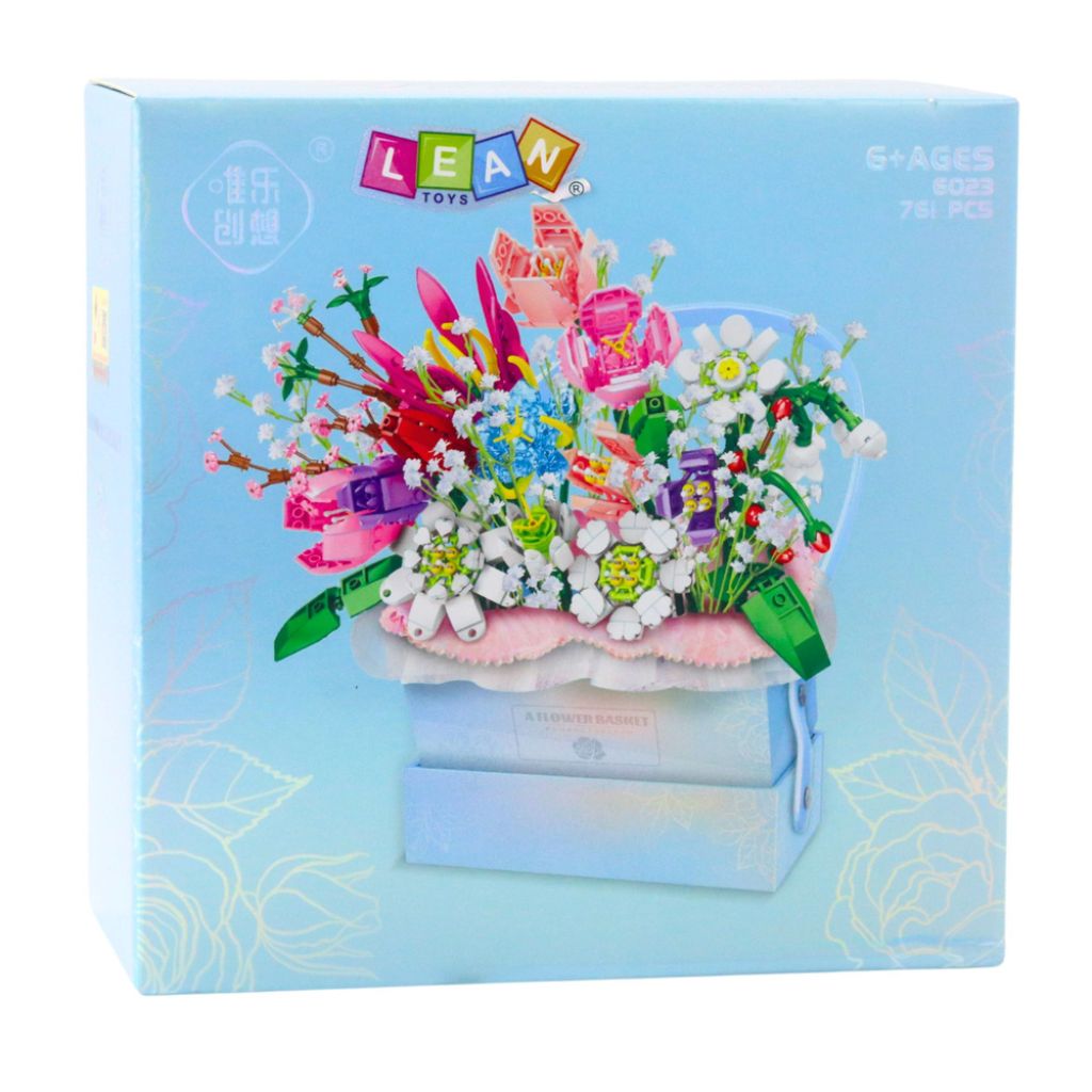 Scatola Di Fiori Azzurra Con Luci Led – Set Da Costruzione Con 761 Mattoncini