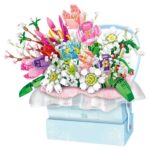 Scatola Di Fiori Azzurra Con Luci Led – Set Da Costruzione Da 761 Mattoncini