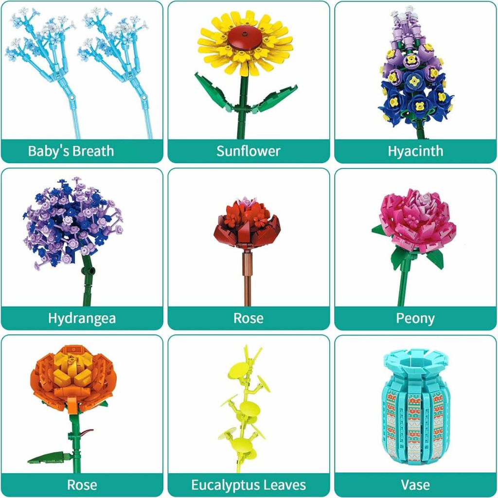 Bouquet Floreale In Vaso Turchese Da Costruire