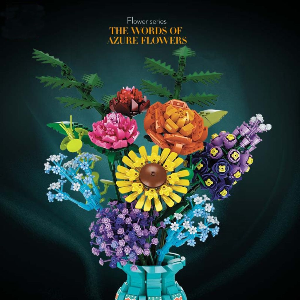 Bouquet Floreale In Vaso Turchese Elegante Da Costruire