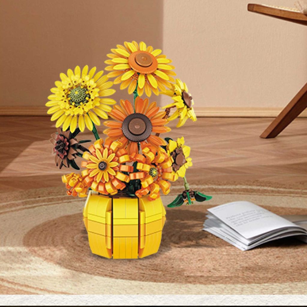 Pianta Di Girasoli In Vaso Giallo Da Costruire 1009 Mattoncini Da Costruire