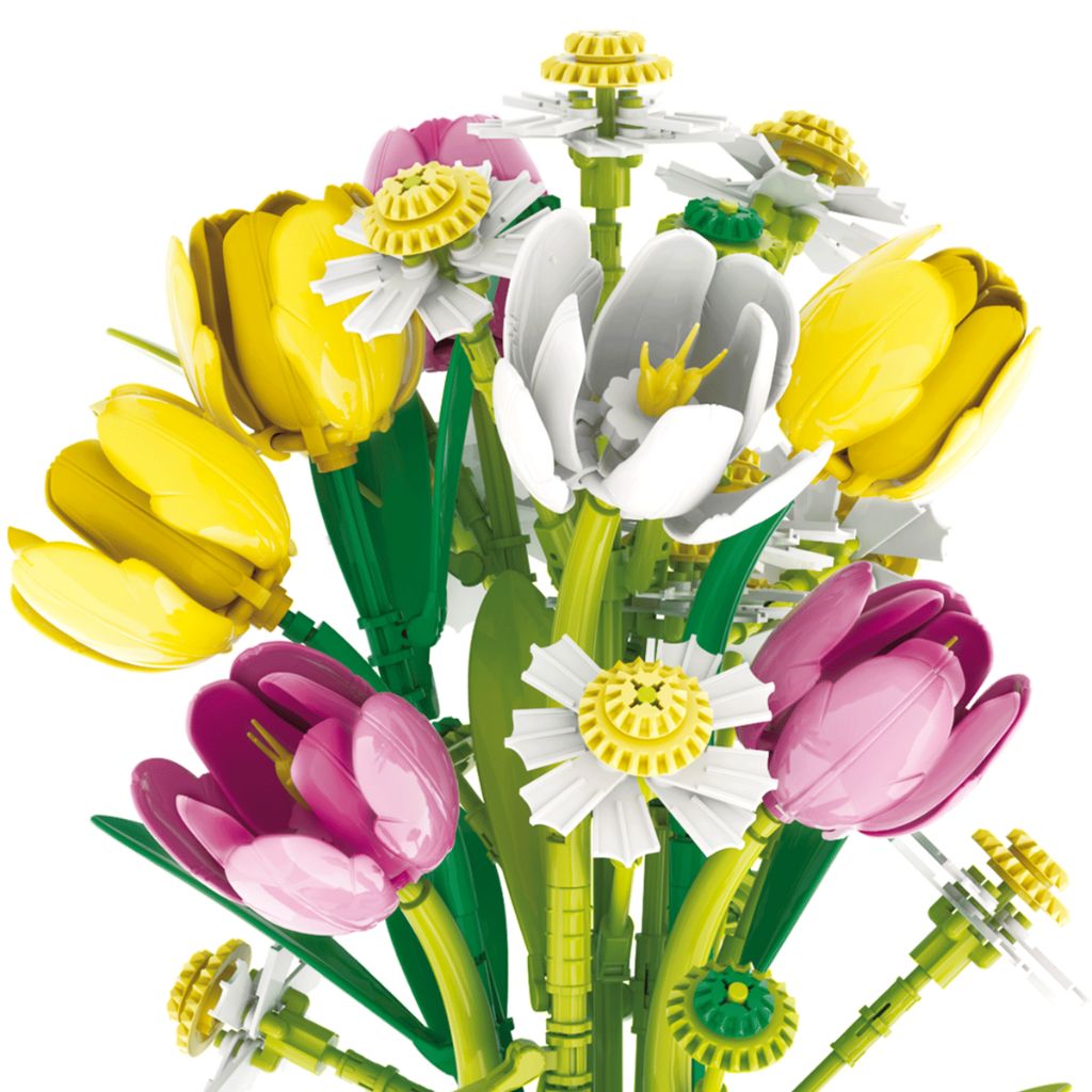 Vaso Di Tulipani Set Da Costruzione 1250 Mattoncini